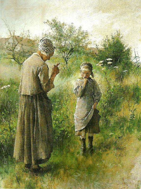Carl Larsson forbjuden frukt oil painting picture